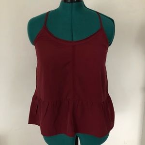 Hollister red flowy tank top